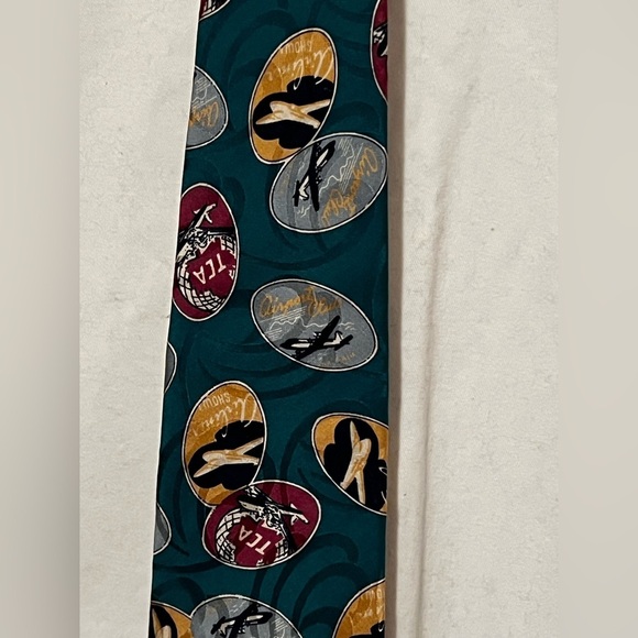 Chaps Ralph Lauren 4" x 58" 100% Silk Mens Tie Vintage Airplanes - Picture 3 of 5